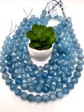 15MM Aquamarine Round Beads - AAA Quality - Length 40 cm- Natural Aquamarine from Brazil.