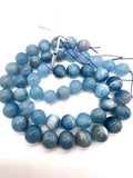 18MM Aquamarine Round Beads - AAA Quality - Length 40 cm- Natural Aquamarine from Brazil.