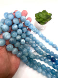 16MM Aquamarine Round Beads - AAA Quality - Length 40 cm- Natural Aquamarine from Brazil.