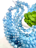 16MM Aquamarine Round Beads - AAA Quality - Length 40 cm- Natural Aquamarine from Brazil.