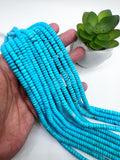 6 mm Turquoise Roundel Beads - AAA Quality - Origin America- Length 40 cm - Natural Turquoise Rondelle Beads