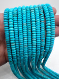 6 mm Turquoise Roundel Beads - AAA Quality - Origin America- Length 40 cm - Natural Turquoise Rondelle Beads
