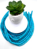 6 mm Turquoise Roundel Beads - AAA Quality - Origin America- Length 40 cm - Natural Turquoise Rondelle Beads