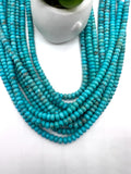 6 mm Turquoise Roundel Beads - AA Quality - Origin America- Length 40 cm - Natural Turquoise Rondelle Beads