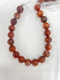 Red Phantom Quartz 20MM Round Beads – AAA Quality Gemstone Strand, origin Brazil. Natural gemstone.