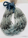 Moss Aquamarine faceted Roundel Beads - 3/3.5/4mmmm- Length 14 " - AAA Quality- Natural Moss Aquamarine Rondelle faceted beads.