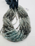 Moss Aquamarine faceted Roundel Beads - 3/3.5/4mmmm- Length 14 " - AAA Quality- Natural Moss Aquamarine Rondelle faceted beads.