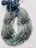 Moss Aquamarine faceted Roundel Beads - 3/3.5/4mmmm- Length 14 " - AAA Quality- Natural Moss Aquamarine Rondelle faceted beads.
