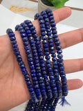 Lapis 6mm faceted roundel Beads - good Quality - Length 14 ''- Natural Lapis lazuli, faceted Beads