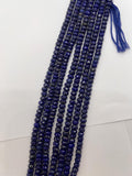 Lapis 6mm faceted roundel Beads - good Quality - Length 14 ''- Natural Lapis lazuli, faceted Beads