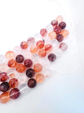 18mm Flower Quartz Round Beads – AAA Quality Gemstone Strand, origin Brazil. natural big size gemstone. Crystal flower Quartz.