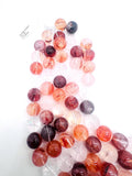 18mm Flower Quartz Round Beads – AAA Quality Gemstone Strand, origin Brazil. natural big size gemstone. Crystal flower Quartz.