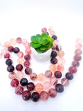 20mm Flower Quartz Round Beads – AAA Quality Gemstone Strand, origin Brazil. natural big size gemstone. Crystal flower Quartz.