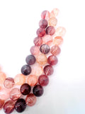20mm Flower Quartz Round Beads – AAA Quality Gemstone Strand, origin Brazil. natural big size gemstone. Crystal flower Quartz.