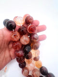 20mm Flower Quartz Round Beads – AAA Quality Gemstone Strand, origin Brazil. natural big size gemstone. Crystal flower Quartz.