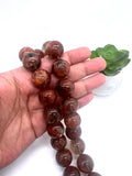 Red Phantom Quartz 20MM Round Beads – AAA Quality Gemstone Strand, origin Brazil. Natural gemstone.