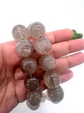 19mm Rutilated Quartz Round Beads – AAA Quality Gemstone Strand, origin Brazil.