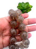 20mm Rutilated Quartz Round Beads – AAA Quality Gemstone Strand, origin Brazil.
