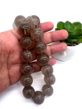 20mm Rutilated Quartz Round Beads – AAA Quality Gemstone Strand, origin Brazil.