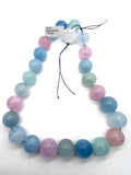 18MM Multi Aquamarine Round Beads - AAA Quality - Length 40 cm- Natural Aquamarine from Brazil.