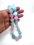 18MM Multi Aquamarine Round Beads - AAA Quality - Length 40 cm- Natural Aquamarine from Brazil.