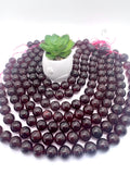 Hessonite Garnet Round 16mm Beads - AAA Quality Beads- Length 16 Inch, origin Mozambique