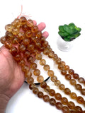 16mm Citrine Round beads top Quality, Natural Citrine in perfect Round. Brandy citrine. origin Brazil.