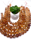 16mm Citrine Round beads top Quality, Natural Citrine in perfect Round. Brandy citrine. origin Brazil.