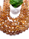 16mm Citrine Round beads top Quality, Natural Citrine in perfect Round. Brandy citrine. origin Brazil.