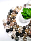 18mm Multi Rutilated Quartz Round Beads – AAA Quality Gemstone Strand, origin Brazil. Rutile round beads