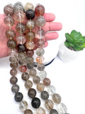 18mm Multi Rutilated Quartz Round Beads – AAA Quality Gemstone Strand, origin Brazil. Rutile round beads