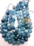 20MM Aquamarine Round Beads - AAA Quality - Length 40 cm- Natural Aquamarine from Brazil.