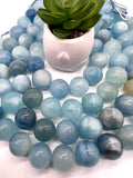20MM Aquamarine Round Beads - AAA Quality - Length 40 cm- Natural Aquamarine from Brazil.