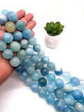 20MM Aquamarine Round Beads - AAA Quality - Length 40 cm- Natural Aquamarine from Brazil.