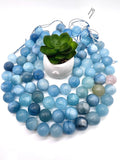 20MM Aquamarine Round Beads - AAA Quality - Length 40 cm- Natural Aquamarine from Brazil.
