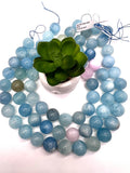 18MM Aquamarine Round Beads - AAA Quality - Length 40 cm- Natural Aquamarine from Brazil.