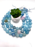 18MM Aquamarine Round Beads - AAA Quality - Length 40 cm- Natural Aquamarine from Brazil.