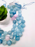 18MM Aquamarine Round Beads - AAA Quality - Length 40 cm- Natural Aquamarine from Brazil.