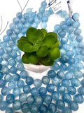 15MM Aquamarine Round Beads - AAA Quality - Length 40 cm- Natural Aquamarine from Brazil.