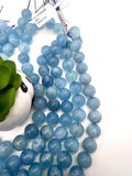15MM Aquamarine Round Beads - AAA Quality - Length 40 cm- Natural Aquamarine from Brazil.