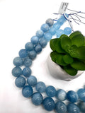18MM Aquamarine Round Beads - AAA Quality - Length 40 cm- Natural Aquamarine from Brazil.