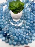 16MM Aquamarine Round Beads - AAA Quality - Length 40 cm- Natural Aquamarine from Brazil.