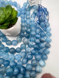 16MM Aquamarine Round Beads - AAA Quality - Length 40 cm- Natural Aquamarine from Brazil.