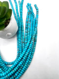 6 mm Turquoise Roundel Beads - AA Quality - Origin America- Length 40 cm - Natural Turquoise Rondelle Beads