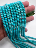 6 mm Turquoise Roundel Beads - AA Quality - Origin America- Length 40 cm - Natural Turquoise Rondelle Beads