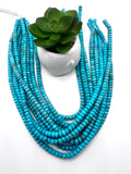6 mm Turquoise Roundel Beads - AA Quality - Origin America- Length 40 cm - Natural Turquoise Rondelle Beads
