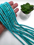 6 mm Turquoise Roundel Beads - AA Quality - Origin America- Length 40 cm - Natural Turquoise Rondelle Beads