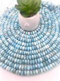 Larimar Roundel Beads 10 mm AAA Quality Length 40 cm Larimar Good Quality beads - Larimar Rondelle Beads