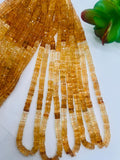 Citrine Faceted Heishi Beads 6/7mm mm Size- AAA Quality- Length 16 Inch - Natural Citrine Heishi Tyre Beads, origin Brazil