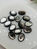 Black MOP Oval Cabs 12x16 mm Size • Pack of 5 pieces • Black Mother Of Pearl Cabochon • AAA Quality , thickness 3mm